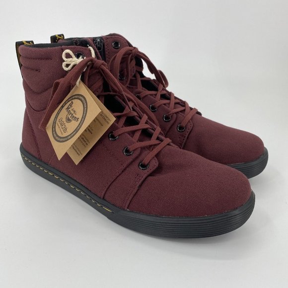 Dr Martens Women's Boots Rozarya II Oxblood Canvas Shoes Size US 10 EU 42 NEW - Picture 8 of 12